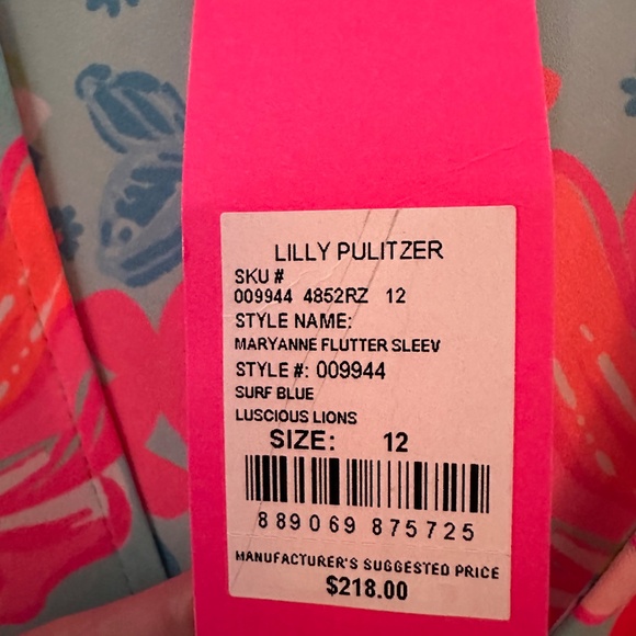 NWT Lilly Pulitzer MaryAnne Flutter Sleeve  Size 12 - Picture 6 of 13